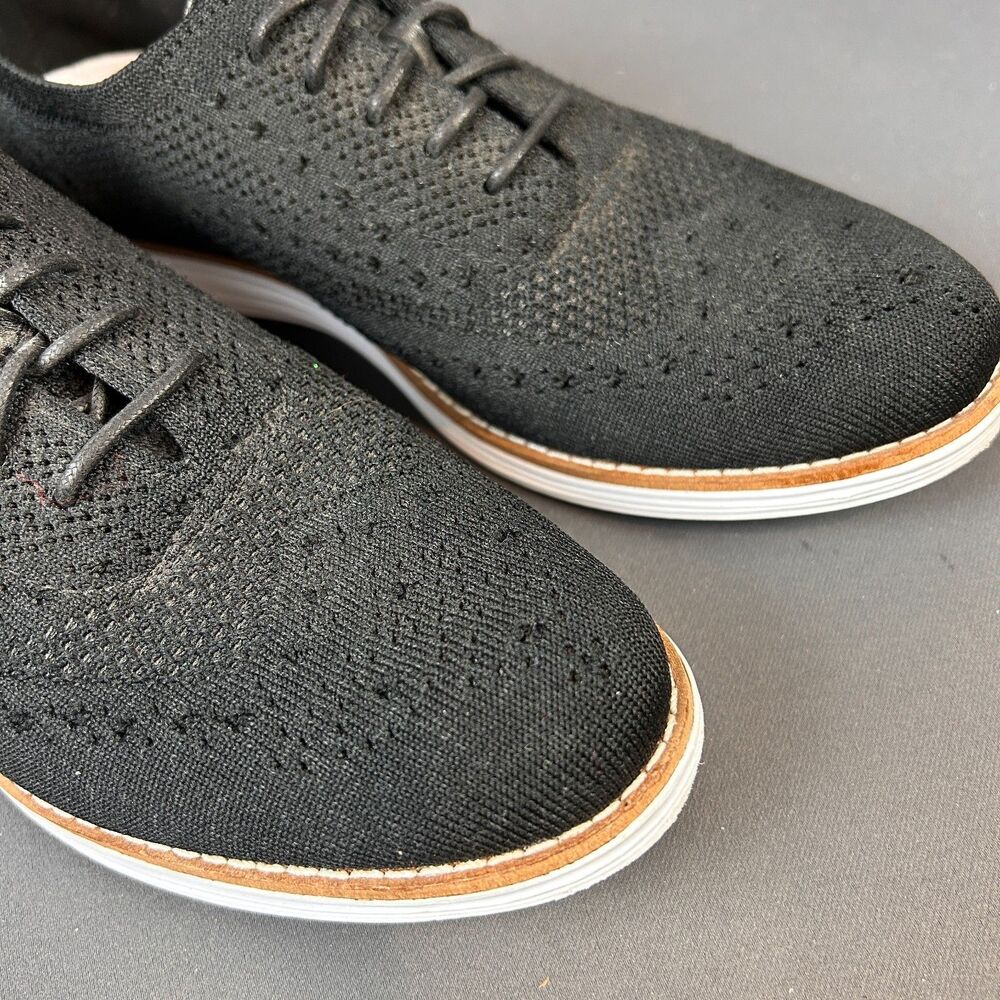 Cole Haan Black Stitchlite Wingtip Oxford Sneaker Shoes Size 8B - Picture 7 of 16